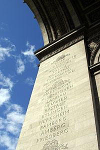 Arc de Triomphe - Liste des batailles